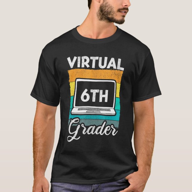 Camiseta 6 virtual de volta para o primeiro dia de aula (Frente)