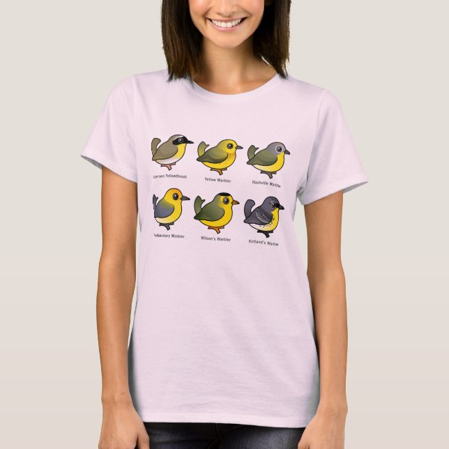 Camiseta 6 Warblers Birdorable (Frente)