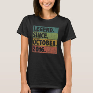 Camiseta 6 Year Old Legend Since October 2016 6th Birthday