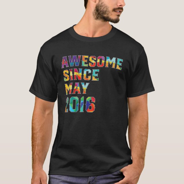 Camiseta 6 Years Old Awesome Since May 2016 6Th Birthday (Frente)