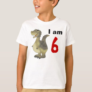 Camiseta 6a ideia do presente do dinossauro do aniversário