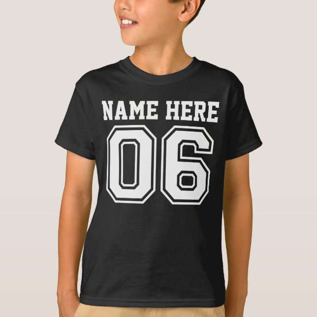 Camiseta 6o Aniversário (o nome customizável do miúdo) (Frente)