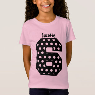 Camiseta 6o Nome feito sob encomenda V07F das bolinhas da