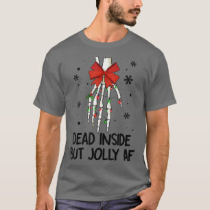 Camiseta 6QMw Skeleton Jolly Af Natal Feliz Família Xmas