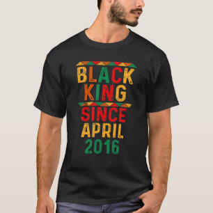 Camiseta 6Th Birthday 6 Years Black King Since April 2016