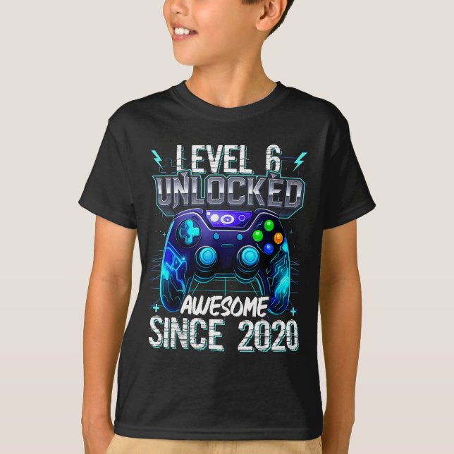 Camiseta 6th Birthday Boy Level 6 Gamer 6 Year Video Game P (Frente)