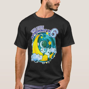 Camiseta 6th Birthday Boy Six Years Old Astronaut Space