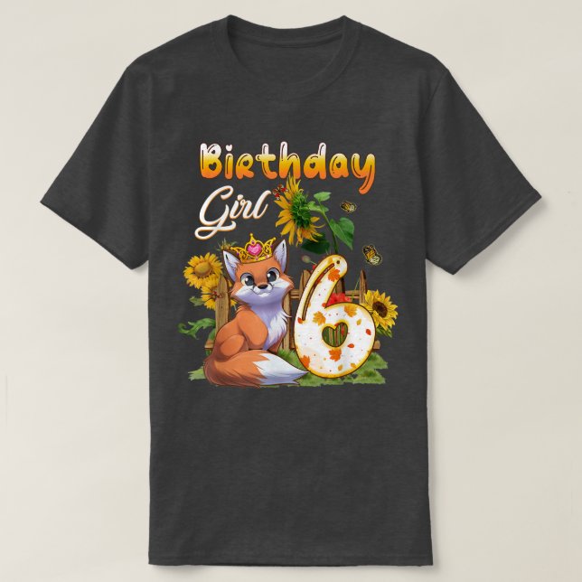 Camiseta 6th Birthday Girl Fo Birthday 6 Year Old Fo Animal (Frente do Design)
