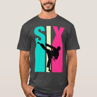 Camiseta 6th Birthday Retro Karate Taekwondo 6 Years Old Bi