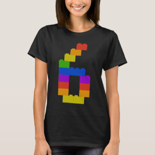 Camiseta 6th Birthday This little builder is 6 years Brick