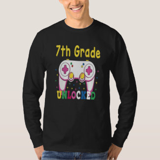 Camiseta 6th Grade Achieved 7th Grade Unlocked White Colorf