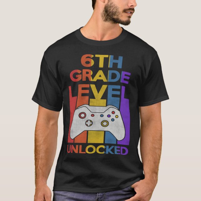 Camiseta 6th Grade Level Unlocked Video Gamer Back to Schoo (Frente)