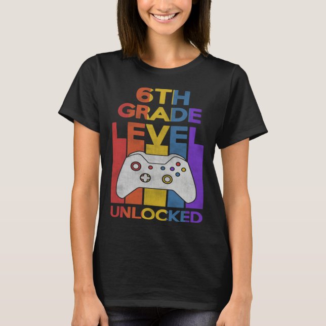 Camiseta 6th Grade Level Unlocked Video Gamer Back to Schoo (Frente)