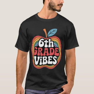 Camiseta 6th Grade Vibes Sith Gradeeam Retro 1st Day of Sch