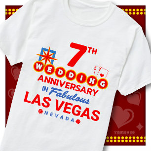 Camiseta 7º Aniversário de Casamento Fabuloso Casal de Las