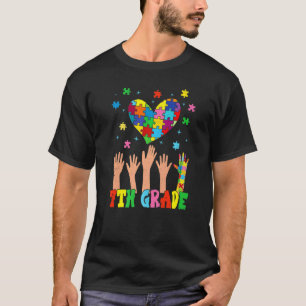 Camiseta 7º ano coração Conscientização do Autismo Volta às
