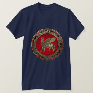 Camiseta [700] Bull voada Assyrian - Lamassu Dourado