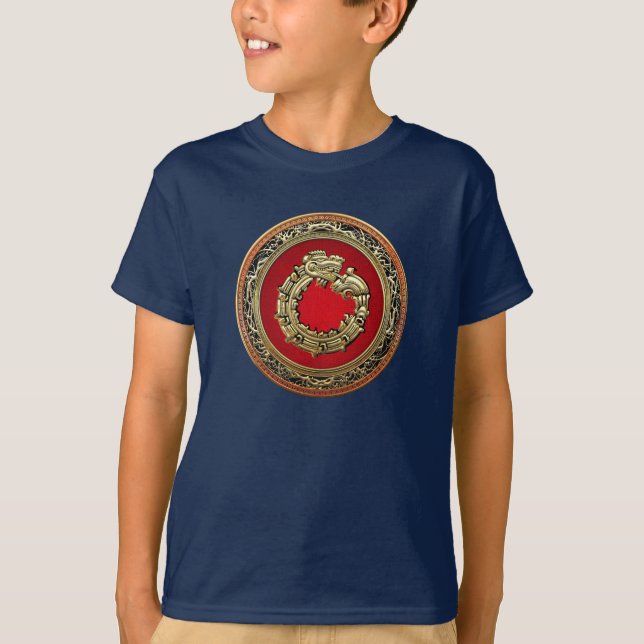 Camiseta [700] Deus Serpente Quetzalcoatl [Dourado] (Frente)
