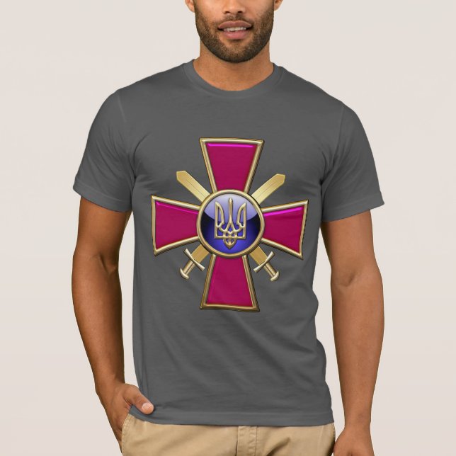 Camiseta [700] Emblema das Forças Terrestres Ucranianas (Frente)