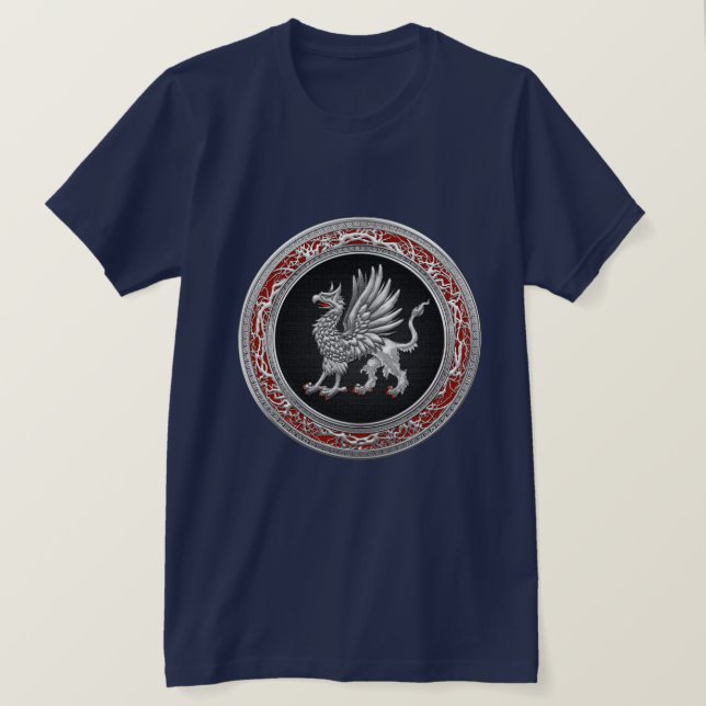 Camiseta [700] Griffin prateado sagrado (Frente do Design)