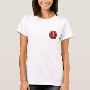 Camiseta [700] Rosy Cross (Rosa Croix) em Vermelho e Dourad