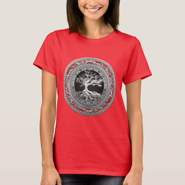Camiseta [700] Treasure Trove: Celtic Tree of Life [Prata] (Frente)