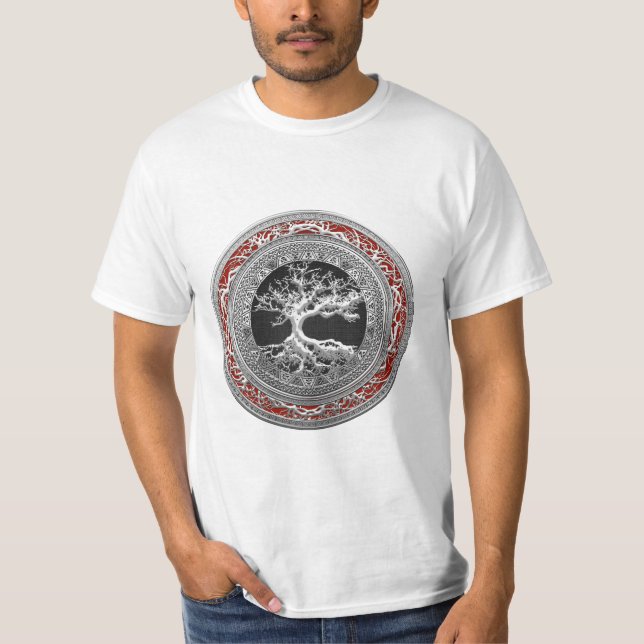 Camiseta [700] Treasure Trove: Celtic Tree of Life [Prata] (Frente)