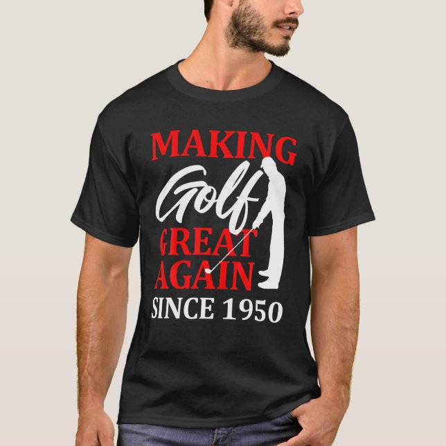 Camiseta 70 1950 Aniversário Golfe Golfe Golfe Golfe Golfe  (Frente)