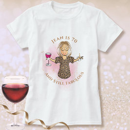 Camiseta 70 and Fabulous Female Cartoon 70th Birthday