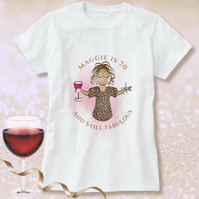 Camiseta 70 and Fabulous Funny Cartoon 70th Birthday Ethnic (Criador carregado)