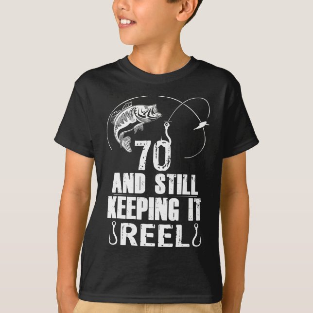 Camiseta 70 Aniversário A Pescar 70 Anos De Idade O Pescado (Frente)