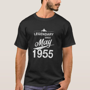 Camiseta 70 Aniversário de 70 anos Nascer em maio de 1955