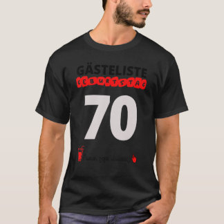 Camiseta 70 Aniversário Lista de convidados Assinatura Gues