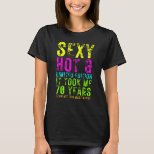 Camiseta 70 Aniversário Mulheres Homens Decoração 70 Anos E