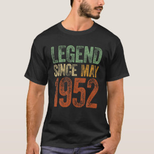 Camiseta 70 Aniversário Nascer 70 Anos Legenda Desde 1952
