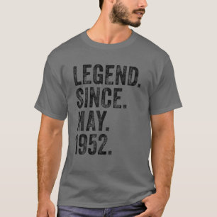 Camiseta 70 Aniversário Nascer 70 Anos Legenda Desde 1952