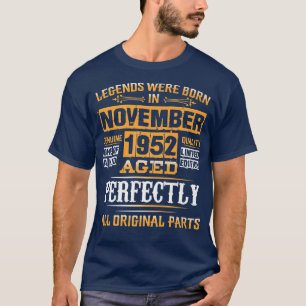 Camiseta 70 Aniversário Nascer De Lendas De Tee Em Novembro