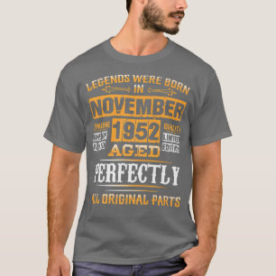 Camiseta 70 Aniversário Nascer De Lendas De Tee Em Novembro