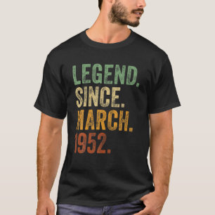 Camiseta 70 Aniversário Nascer Março 70 Anos Legenda Desde 