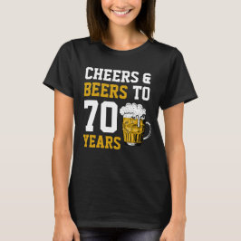 Camiseta 70 Aniversário Saúde e Cerveja aos 70 anos