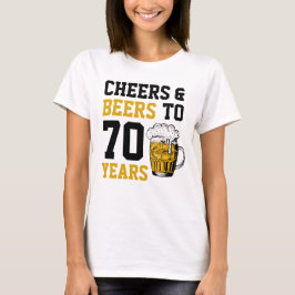 Camiseta 70 Aniversário Saúde e Cerveja aos 70 anos