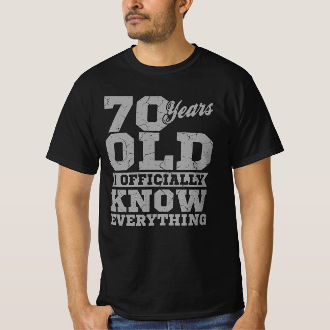 Camiseta 70 ANOS, 70 anos, Pai de Presente de Aniversário s (Frente)