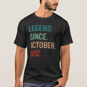 Camiseta 70 Anos 70 Bday Men Legend Desde 1 De Outubro