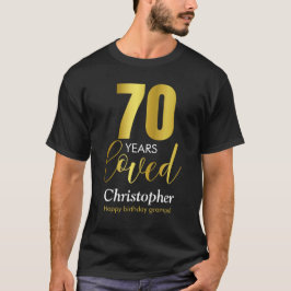 Camiseta 70 anos amava 70 aniversário