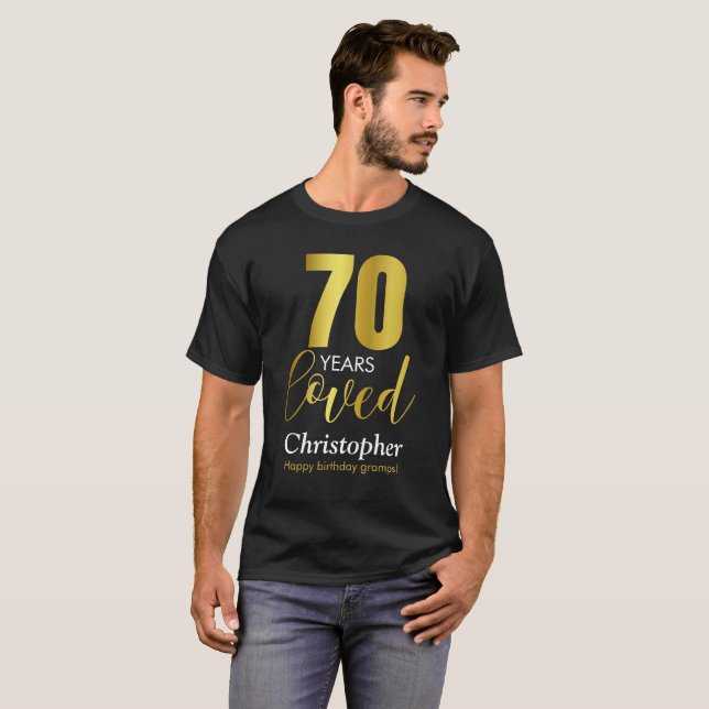 Camiseta 70 anos amava 70 aniversário (Frente Completa)