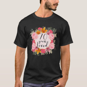 Camiseta 70 anos amavam 70 feliz aniversário fabulosas mul