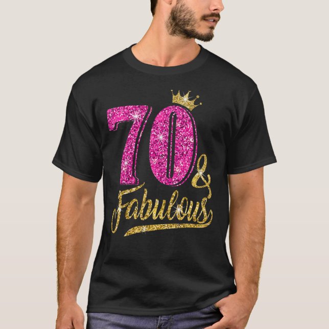 Camiseta 70 Anos De Idade E Fabulosa 70 de Aniversário Rain (Frente)