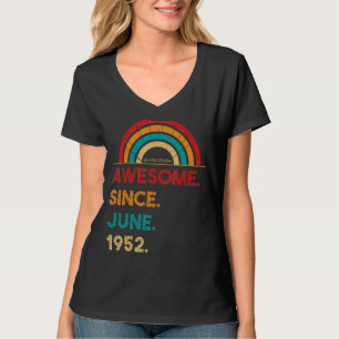 Camiseta 70 anos de idade incrível desde junho de 1952 70 a