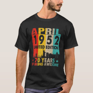 Camiseta 70 Anos De Idade Incrível Desde Março De 1952 Of
