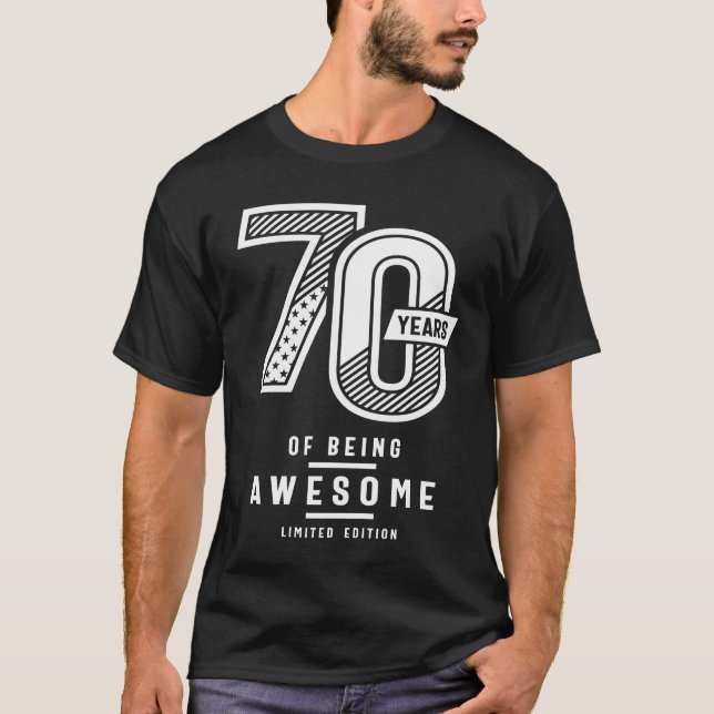 Camiseta 70 Anos De Incrível - Aniversário De 70 (Frente)